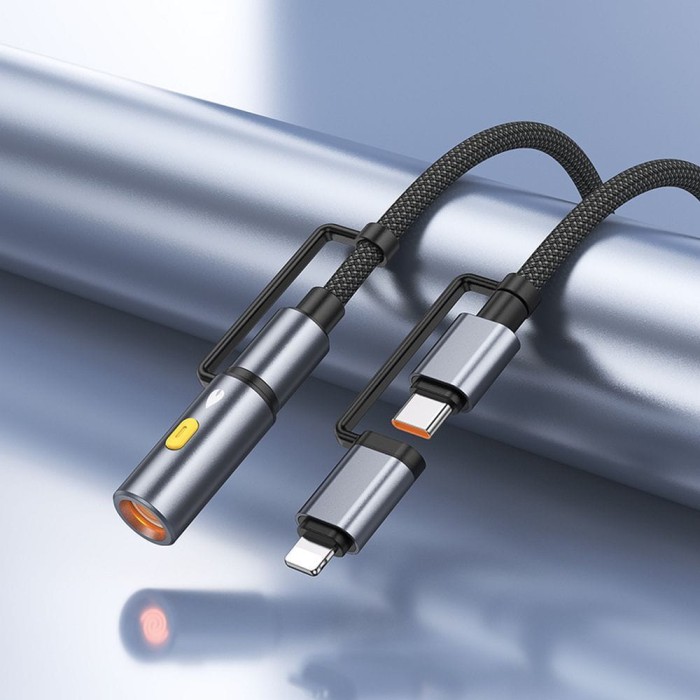 Kabel All-in-one USB C  Lightning do USB C  Zapalniczka samochodowa Hoco PD 3A 60W 1,2 m U138 1,2 m (2).jpg