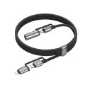 Kabel All-in-one USB C  Lightning do USB C  Zapalniczka samochodowa Hoco PD 3A 60W 1,2 m U138 1,2 m (4).jpg