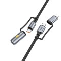 Kabel All-in-one USB C  Lightning do USB C  Zapalniczka samochodowa Hoco PD 3A 60W 1,2 m U138 1,2 m (5).jpg