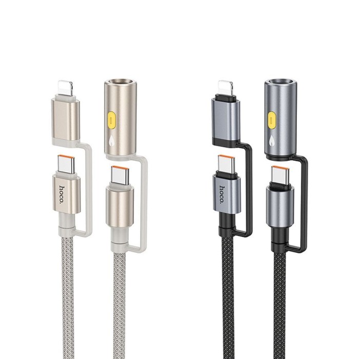 Kabel All-in-one USB C  Lightning do USB C  Zapalniczka samochodowa Hoco PD 3A 60W 1,2 m U138 czarny (3).jpg