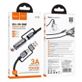 Kabel All-in-one USB A  USB C do USB C  Zapalniczka samochodowa Hoco 3A 60W 1,2 m U138 czarny (1).jpg
