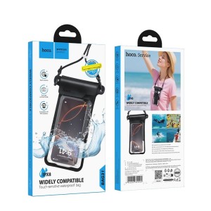 Etui wodoszczelne na telefon IPX8 czarne Hoco BAG31 