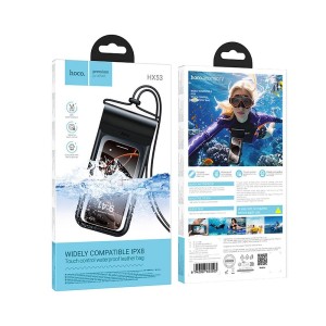 Etui wodoszczelne na telefon IP68 czarne Hoco HX53