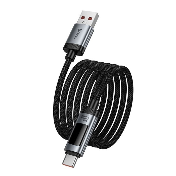 Kabel z wyświetlaczem USB A do USB C Hoco PD 6A 100W 1,2m U148 czarny (4).jpg