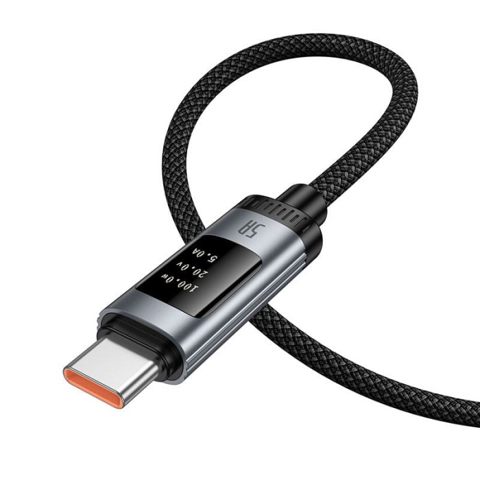 Kabel z wyświetlaczem USB A do USB C Hoco PD 6A 100W 1,2m U148 czarny (6).jpg