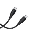 Kabel Silikonowy USB C do USB C Hoco 3A 60W 1 m X124 czarny (4).jpg