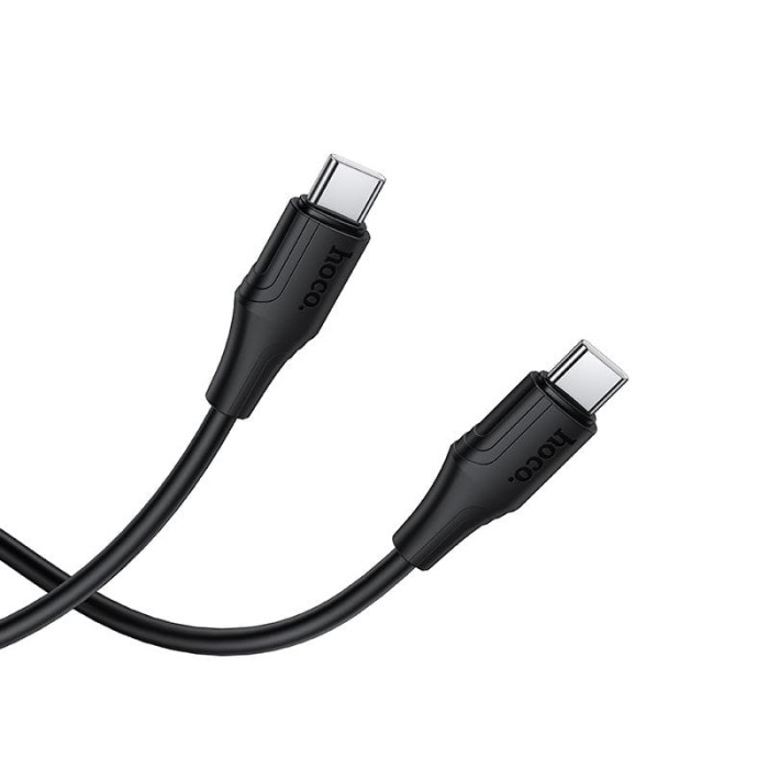 Kabel Silikonowy USB C do USB C Hoco 3A 60W 1 m X124 czarny (4).jpg