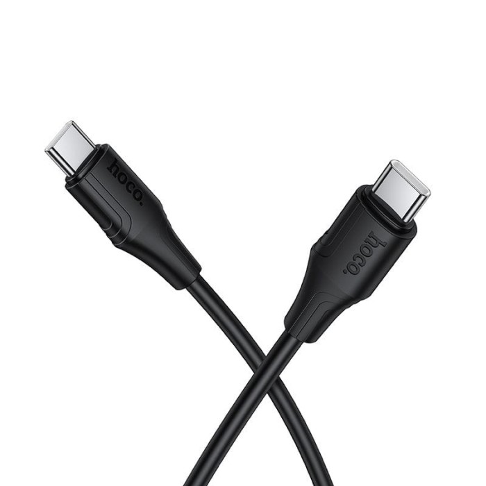 Kabel Silikonowy USB C do USB C Hoco 3A 60W 1 m X124 czarny (5).jpg