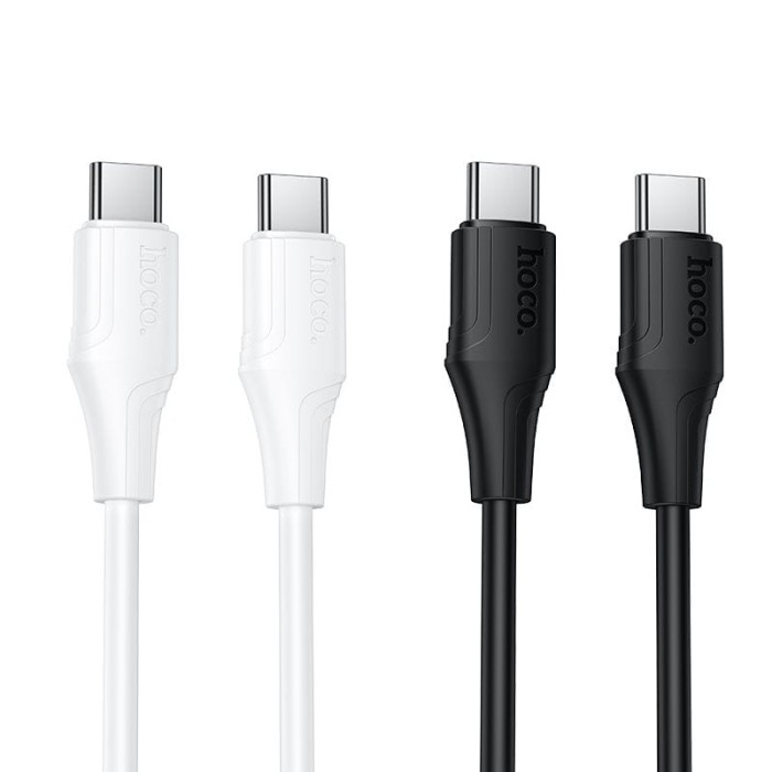 Kabel Silikonowy USB C do USB C Hoco 3A 60W 1 m X124 biały (4).jpg