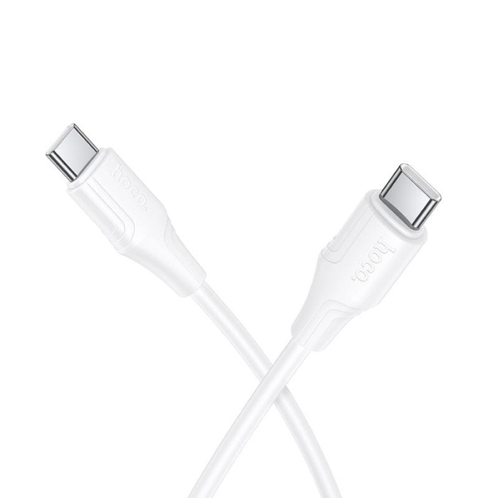 Kabel Silikonowy USB C do USB C Hoco 3A 60W 1 m X124 biały (5).jpg
