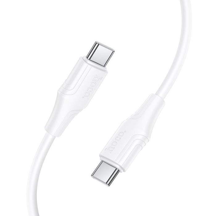 Kabel Silikonowy USB C do USB C Hoco 3A 60W 1 m X124 biały (6).jpg