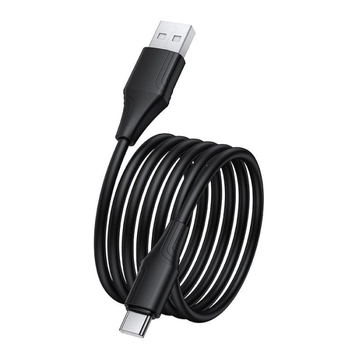 Kabel Silikonowy USB A do USB C Hoco 3A 1 m X124 czarny (5).jpg