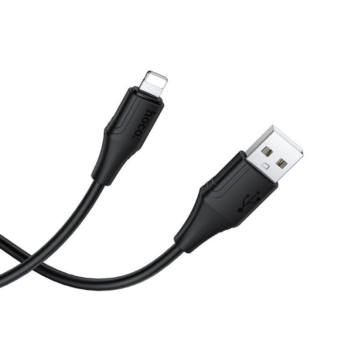 Kabel Silikonowy USB A do Lightning Hoco 27W 1 m X124 czarny (6).jpg