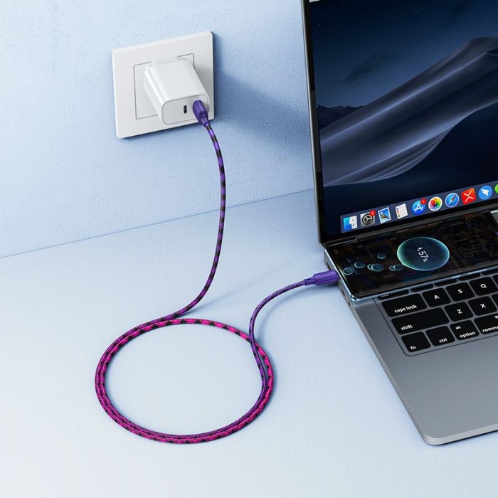 Kabel USB A do USB C Hoco 3A 1 m X116 gradient fioletowy (2).jpg