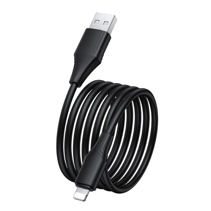 Kabel Silikonowy USB A do Lightning Hoco 2,4A 1 m X124 czarny (5).jpg