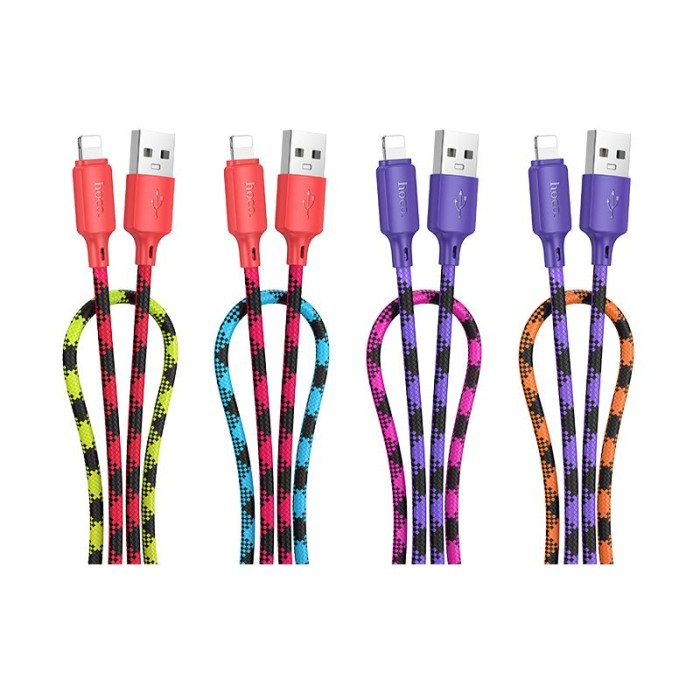 Kabel USB A do Lightning Hoco 2,4A 1 m X116 gradient fioletowy (3).jpg