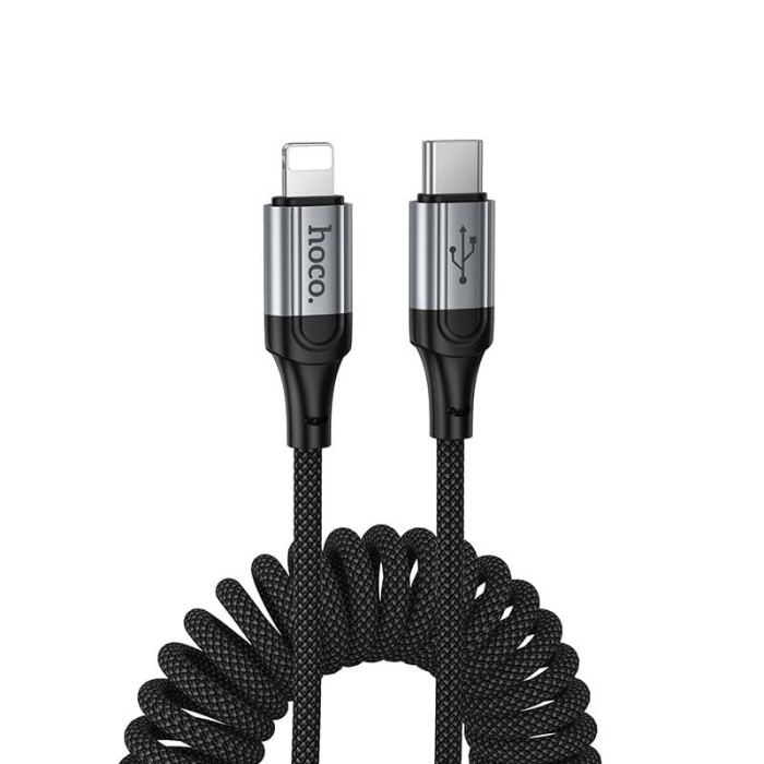 Kabel USB C do Lightning Hoco PD 2,4A 1,5 m X121 czarny (2).jpg