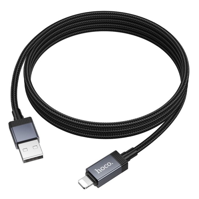 Kabel USB A do Lightning Hoco 2,4A z wyświetlaczem 1 m X118 czarny (7).jpg