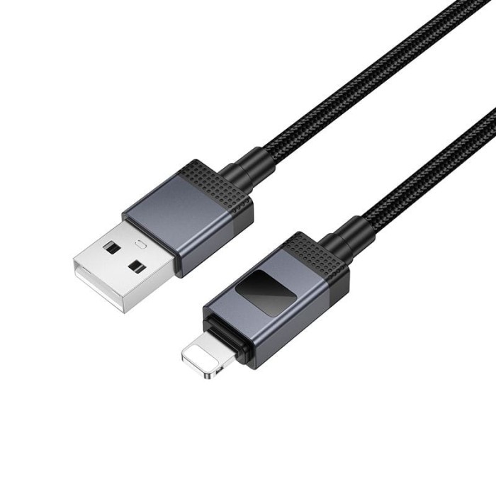 Kabel USB A do Lightning Hoco 2,4A z wyświetlaczem 1 m X118 czarny (8).jpg