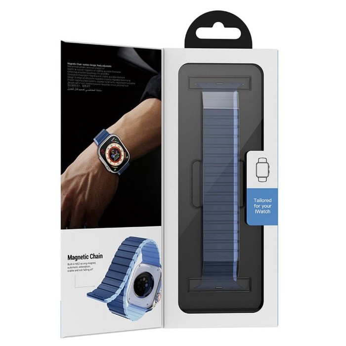 Pasek do Apple Watch Hoco magnetyczny silikon 38  40  41 mm AS102 ciemny niebieski z jasnym niebieskim (1).jpg