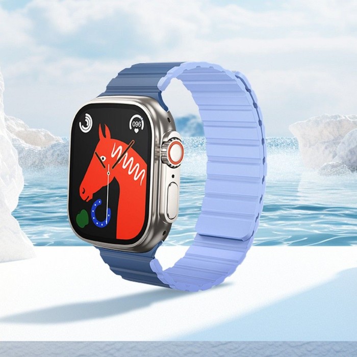 Pasek do Apple Watch Hoco magnetyczny silikon 38  40  41 mm AS102 ciemny niebieski z jasnym niebieskim (2).jpg