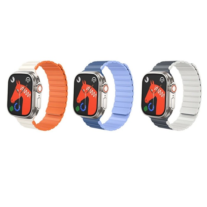 Pasek do Apple Watch Hoco magnetyczny silikon 38  40  41 mm AS102 ciemny niebieski z jasnym niebieskim (4).jpg