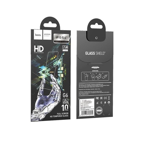 Szkło hartowane do iPhone 13 MINI (5,4) Hoco INSTANT Full screen HD 10 sztuk G6 (1).jpg