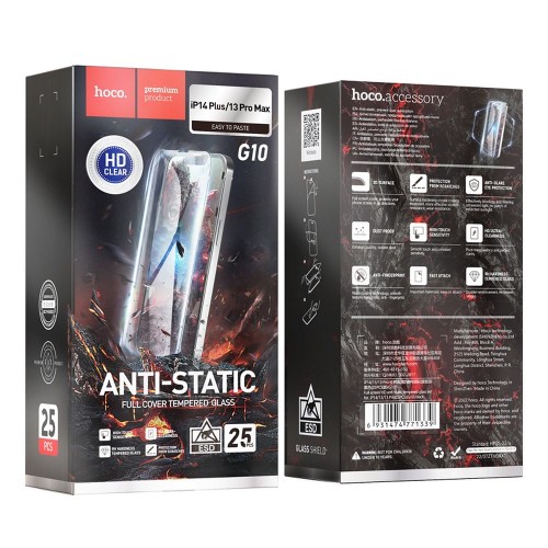 Szkło hartowane do iPhone 14 PLUS  13 PRO MAX Hoco HD Anti-static 25 sztuk G10 (2).jpg