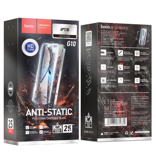 Szkło hartowane do iPhone 7  8  SE 2020  SE 2022 Hoco HD Anti-static 25 sztuk G10 (4).jpg