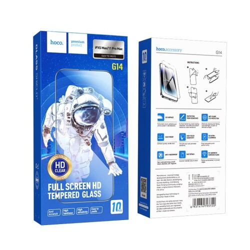 Szkło hartowane do iPhone X  XS  11 PRO Hoco HD 5D Guardian shield 10 sztuk G14 czarne (2).jpg