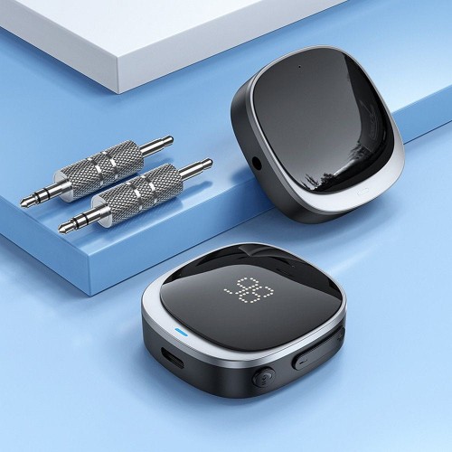 Adapter AUX bluetooth Jack 3,5 mm Hoco z wyświetlaczem E80 czarny (2).jpg