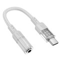 Adapter AUX USB C do Jack 3,5 mm Hoco 0,15 m LS37 transparentny szary (1).jpg