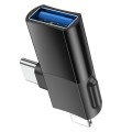 Adapter OTG 2w1 USB C  Lightning do USB A Hoco UA17 czarny (4).jpg