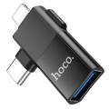 Adapter OTG 2w1 USB C  Lightning do USB A Hoco UA17 czarny (5).jpg