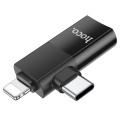 Adapter OTG 2w1 USB C  Lightning do USB A Hoco UA17 czarny (7).jpg
