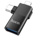 Adapter OTG 2w1 USB C  Lightning do USB A Hoco UA17 czarny (9).jpg