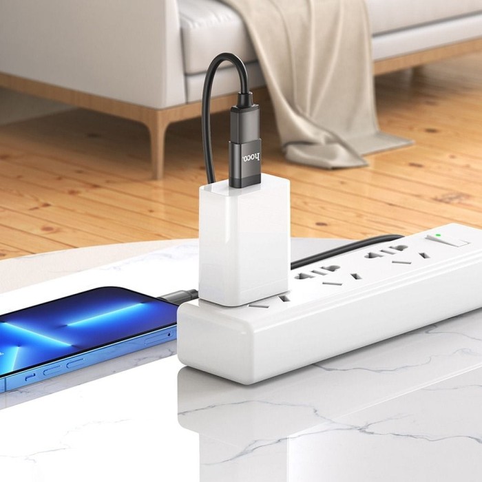 Adapter OTG USB C do USB A Hoco UA17 czarny (2).jpg
