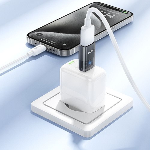 Adapter OTG USB C do USB A Hoco UA36B transparentny czarny (3).jpg