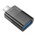 Adapter OTG USB C do USB A Hoco UA36B transparentny czarny (5).jpg