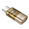 Adapter USB C do Lightning Hoco UA36D transparentny złoty (1).jpg