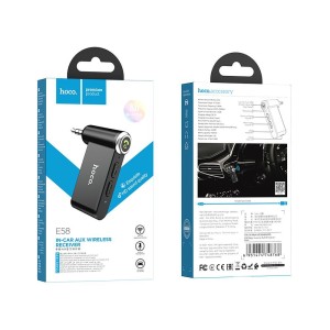 Adapter bluetooth AUX do samochodu E58  czarny Hoco