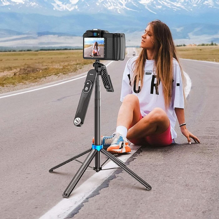 Selfie stick Hoco tripod z pilotem bezprzewodowym K22 czarny (3).jpg