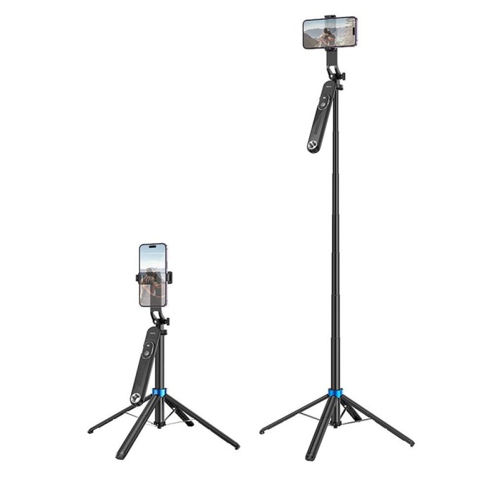 Selfie stick Hoco tripod z pilotem bezprzewodowym K22 czarny (8).jpg