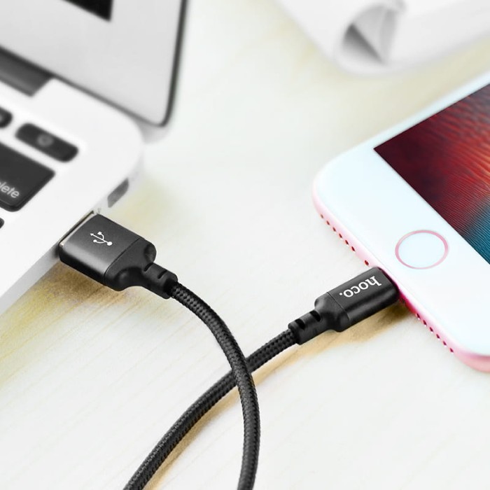 Kabel USB A do Lightning 1 m X14 czarny Hoco (6).jpg