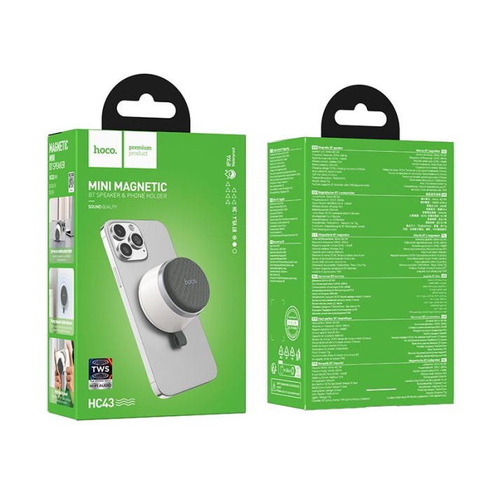 Głośnik bluetooth 8W 3h Hoco z wbudowanym magnesem HC43 biały (1).jpg