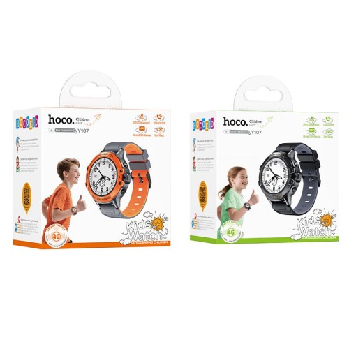 Smartwatch dla dzieci Hoco 1,28 4G GPS z funkcją rozmowy Y107 pomarańczowy (1).jpg