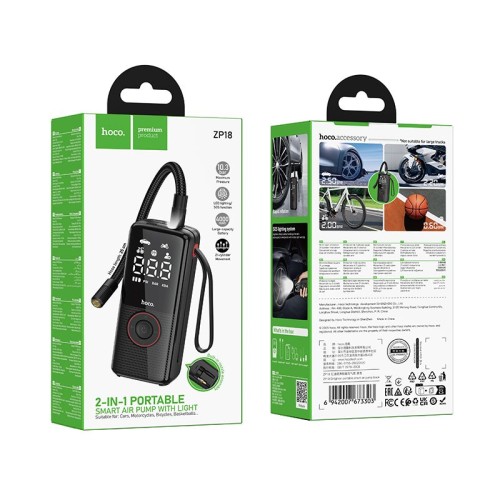 Kompresor samochodowy Hoco bezprzewodowy 4000mAh ZP18 czarny (1).jpg