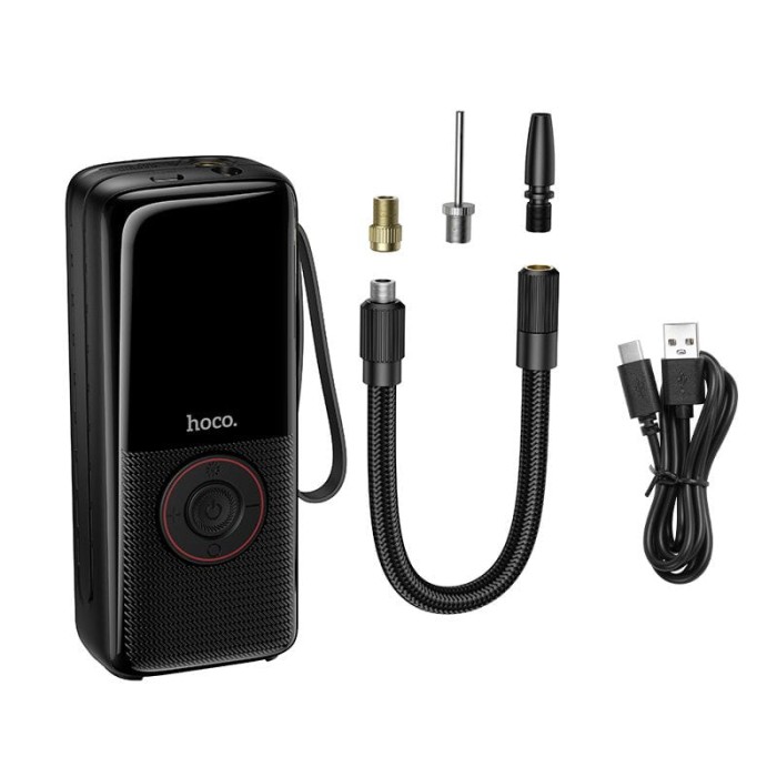 Kompresor samochodowy Hoco bezprzewodowy 4000mAh ZP18 czarny (5).jpg