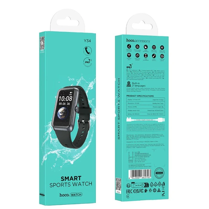 Smartwatch 1,47 IP67 z funkcją rozmowy Hoco Y34 czarny (1).jpg