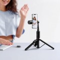 Selfie stick tripod z pilotem bezprzewodowym + światłem LED Hoco K34 czarny (2).jpg